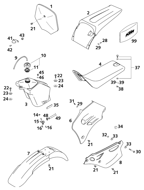 TANQUE ASIENTO PARA 65 SX 2001 EU
