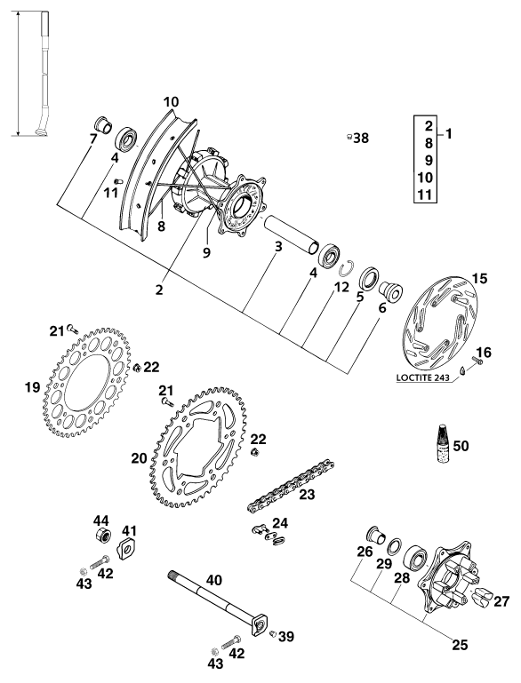 RUEDA TRASERA PARA 640 ADVENTURE R 2001 EU