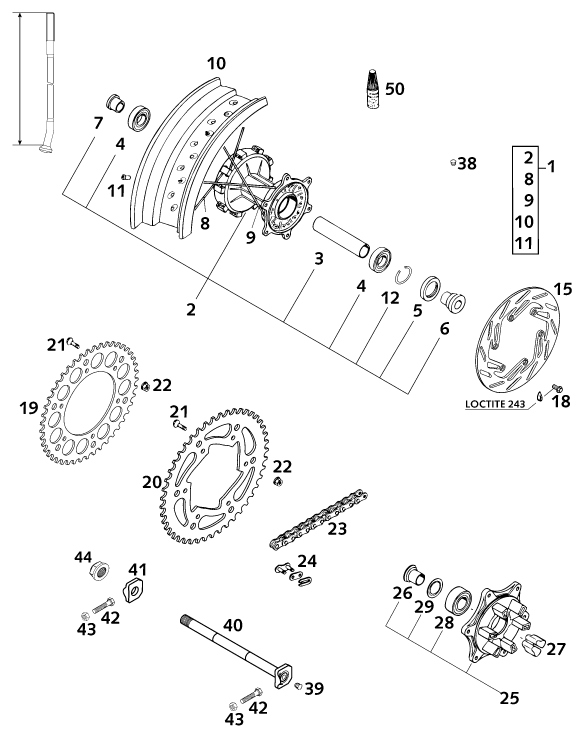 RUEDA TRASERA PARA 620 SC SUPER MOTO 2001 EU