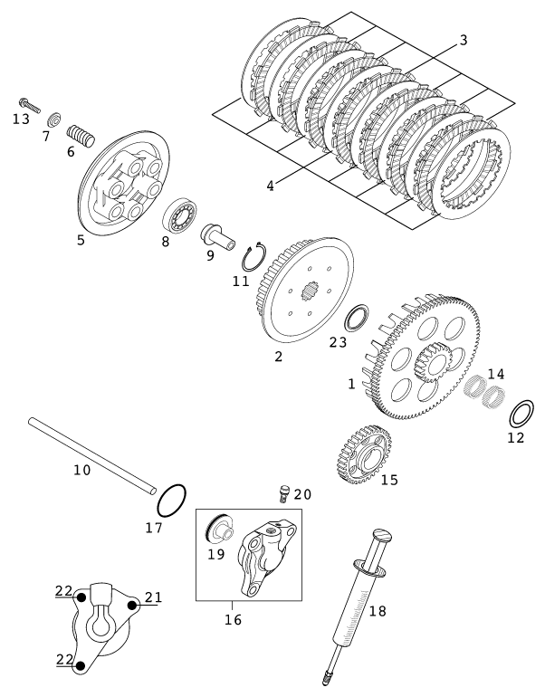 EMBRAGUE PARA 250 EXC RACING 2001 EU