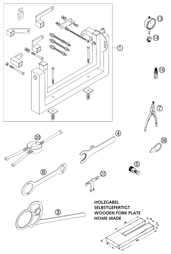 HERRAMIENTAS ESPECIALES MOTOR PARA 125 EXC 2001 EU