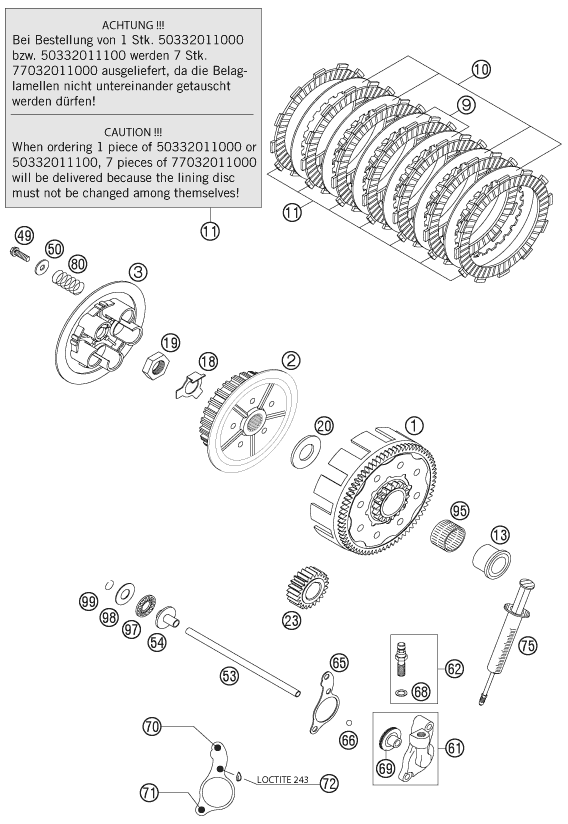 EMBRAGUE PARA 125 EXC 2000 EU