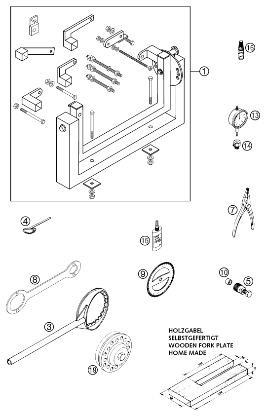 HERRAMIENTAS ESPECIALES MOTOR PARA 250 EXC 2000 EU