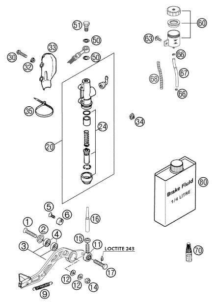 SISTEMA DE FRENO TRASERO PARA 660 SM FACTORY REPLICA 2002 EU