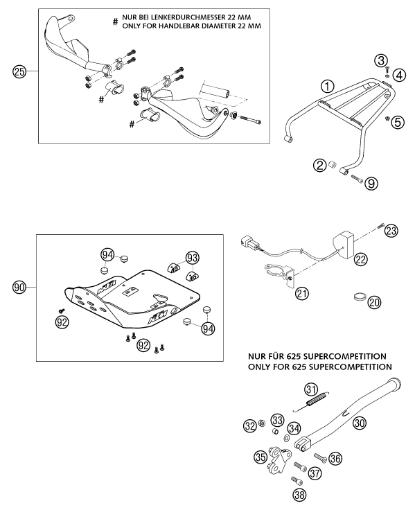 ACCESORIOS PARA 625 SC 2002 EU