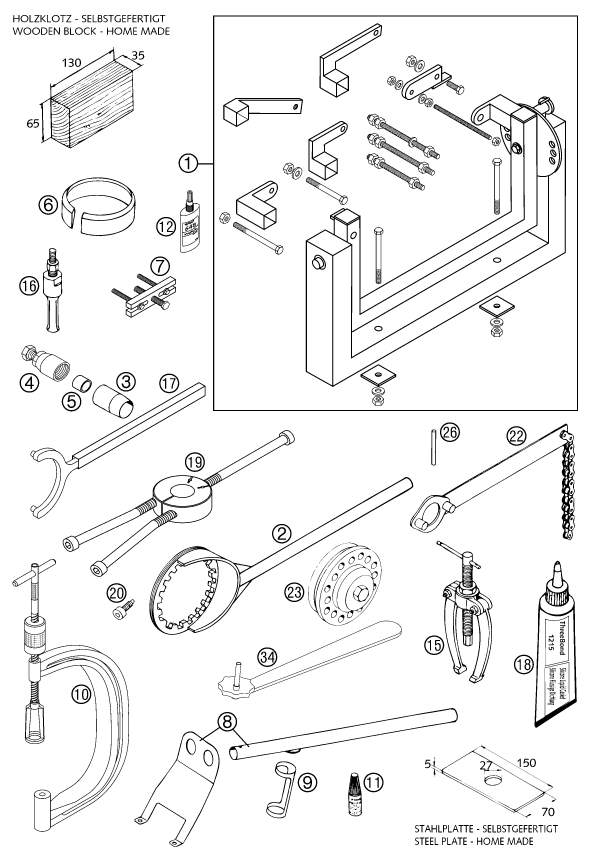 HERRAMIENTAS ESPECIALES MOTOR PARA 625 SC 2002 EU