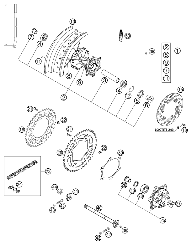 RUEDA TRASERA PARA 640 LC4 E SUPER MOTO ROT 2002 EU