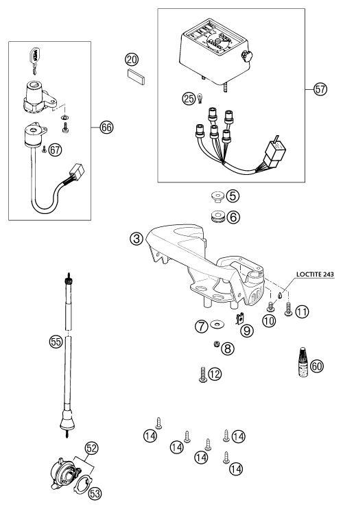 INSTRUMENTOS  SISTEMA DE BLOQUEO PARA 640 LC4 E ORANGE 18L 2002 EU