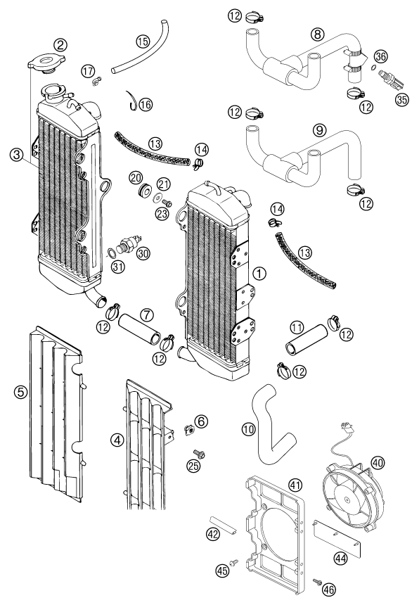 SISTEMA DE REFRIGERACION PARA 640 DUKE II SCHWARZ 2002 EU