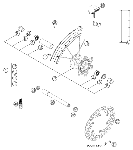 RUEDA DELANTERA PARA 250 SX 2003 EU