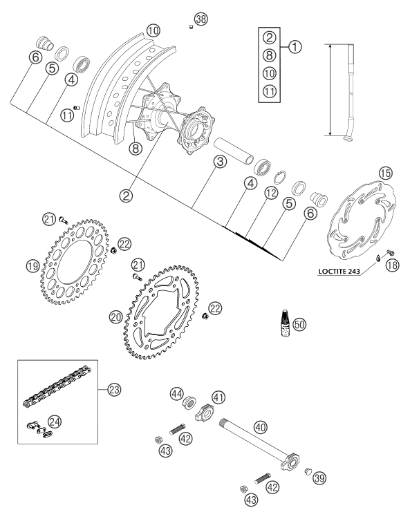 RUEDA TRASERA PARA 660 SUPERMOTO FACTORY REPL 03 EU