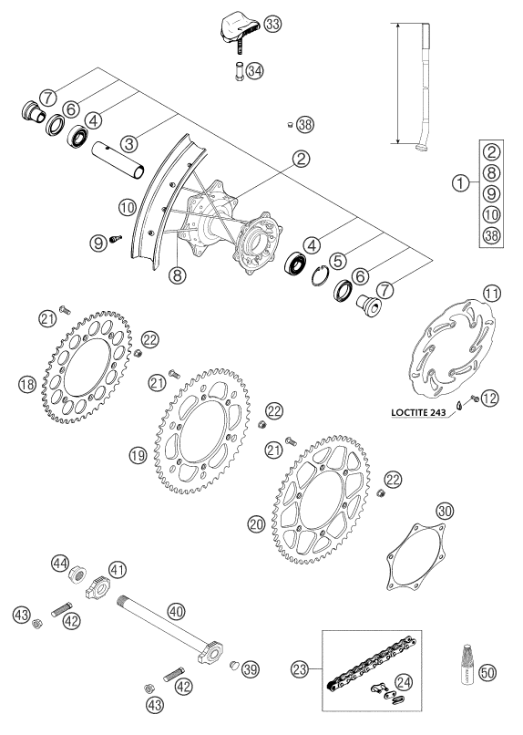 RUEDA TRASERA PARA 625 SXC 2003 EU