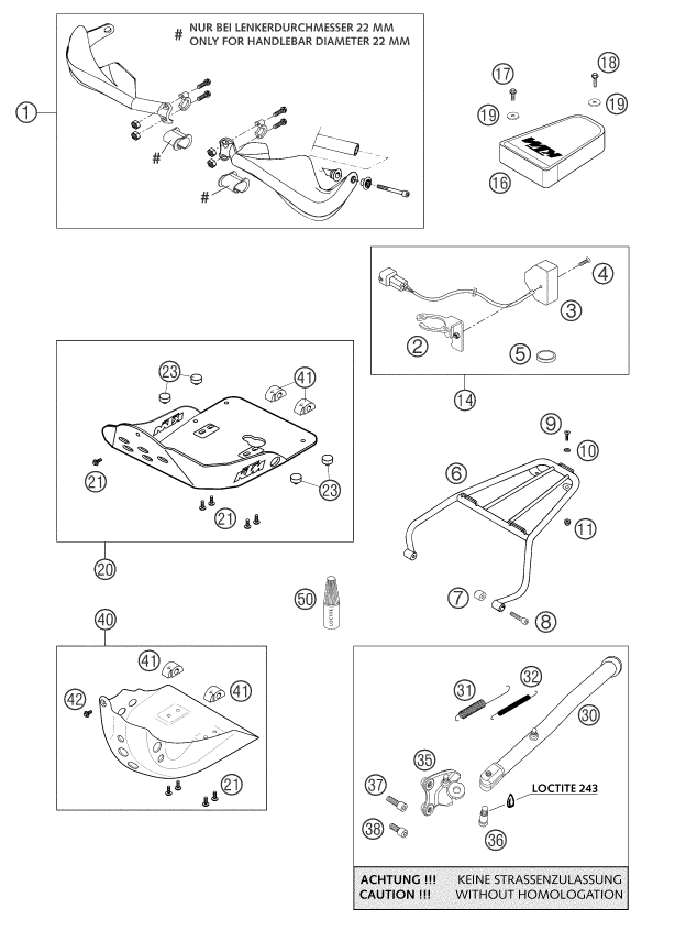 ACCESORIOS PARA 625 SXC 2003 EU