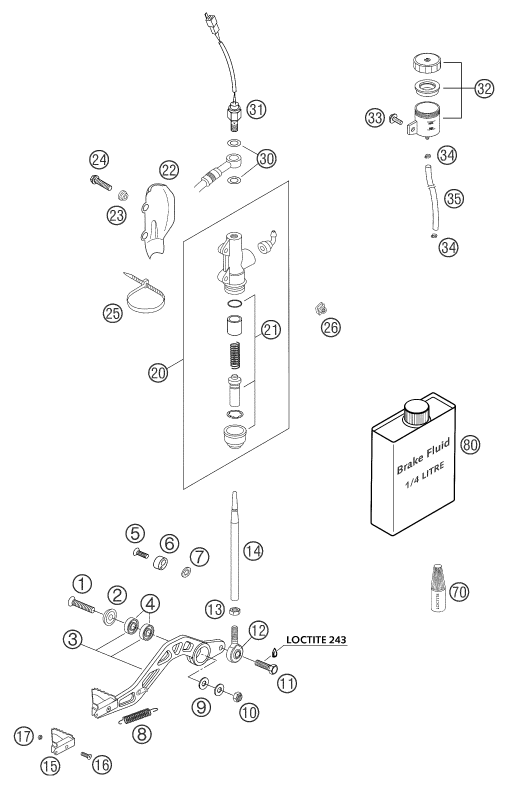 SISTEMA DE FRENO TRASERO PARA 625 SXC 2003 EU