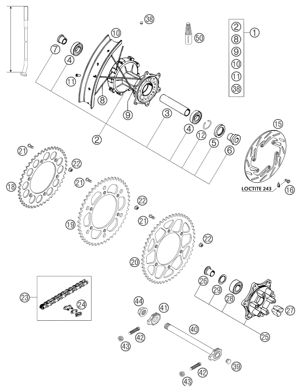 RUEDA TRASERA PARA 640 ADVENTURE R 2004 EU