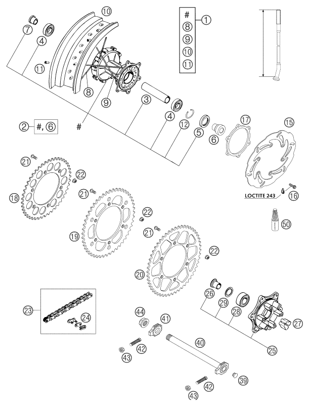 RUEDA TRASERA PARA 640 LC4 SUPERMOTO BLACK 2003 EU