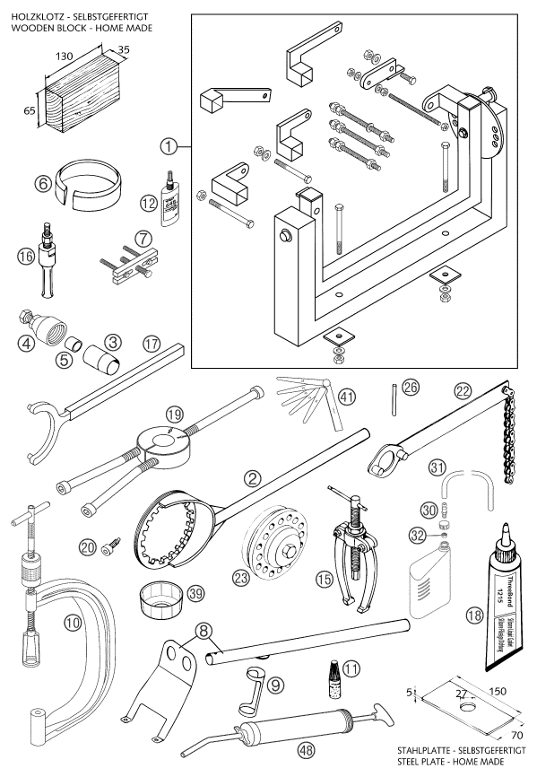 HERRAMIENTAS ESPECIALES MOTOR PARA 640 ADVENTURE R 2004 EU