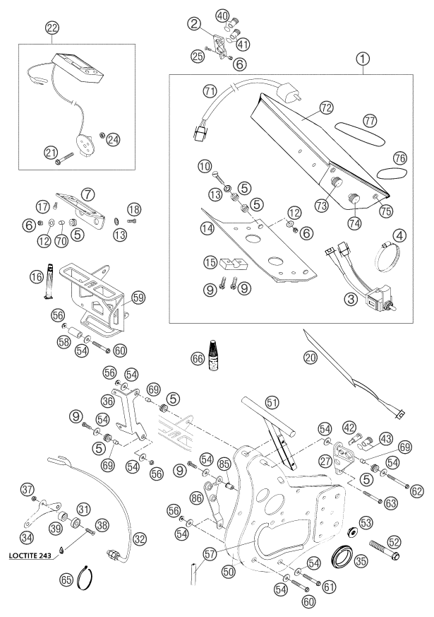 INSTRUMENTOS  SISTEMA DE BLOQUEO PARA 660 RALLYE FACTORY REPL 2003 EU