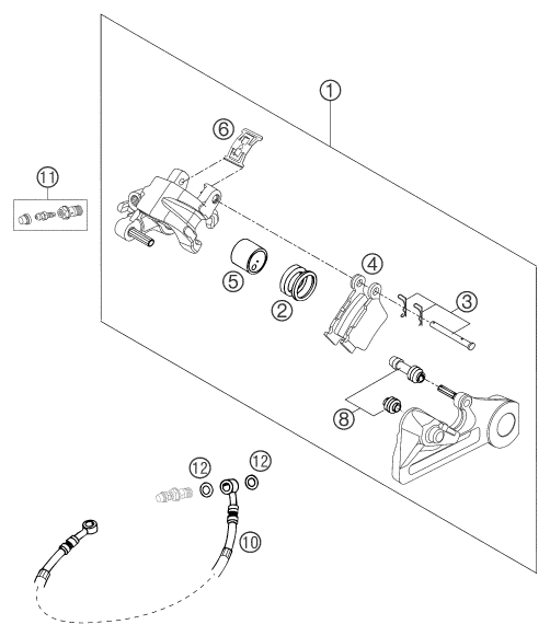 PINZA DE FRENO TRASERO PARA 125 EXC 2005 EU