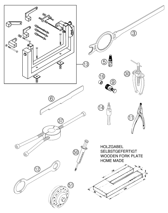 HERRAMIENTAS ESPECIALES MOTOR PARA 105 SX 2004 EU