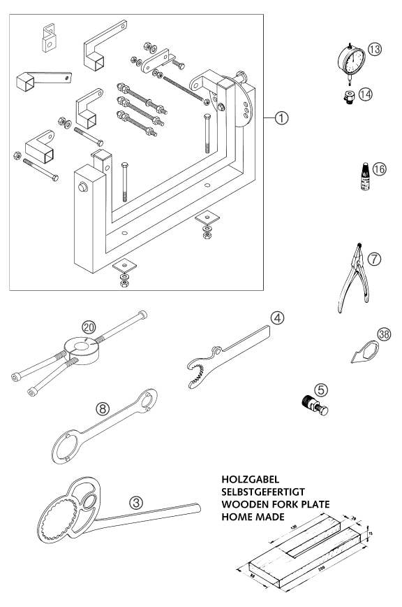 HERRAMIENTAS ESPECIALES MOTOR PARA 125 EXC 2004 EU