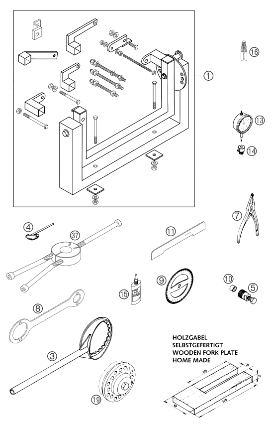 HERRAMIENTAS ESPECIALES MOTOR PARA 250 EXC 2004 EU