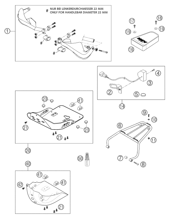 ACCESORIOS PARA 625 SXC 2004 EU