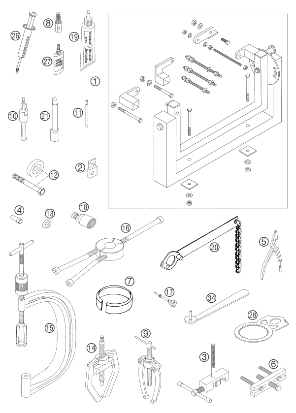 HERRAMIENTAS ESPECIALES MOTOR PARA 450 SMS EU