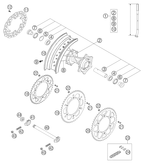 RUEDA TRASERA PARA 450 SMR 2004 EU