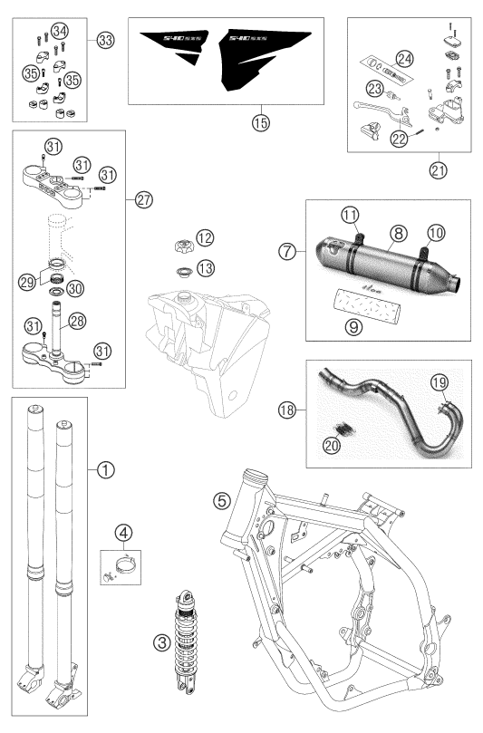 PIEZAS NUEVAS PARA 540 SXS RACING 2004 EU