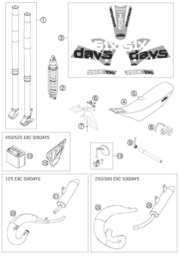 PIEZAS NUEVAS PARA 450 SX STEVE RAMON 2005 EU