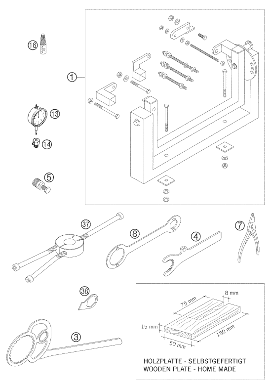 HERRAMIENTAS ESPECIALES MOTOR PARA 125 SX 2005 EU