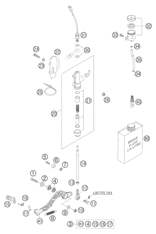 SISTEMA DE FRENO TRASERO PARA 625 SXC 2005 EU