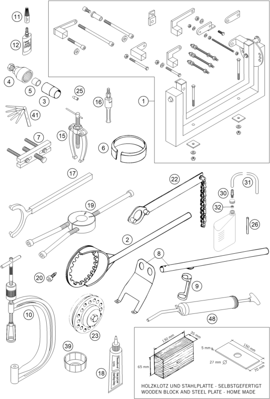 HERRAMIENTAS ESPECIALES MOTOR PARA 660 RALLYE FACTORY REPL 2005 EU