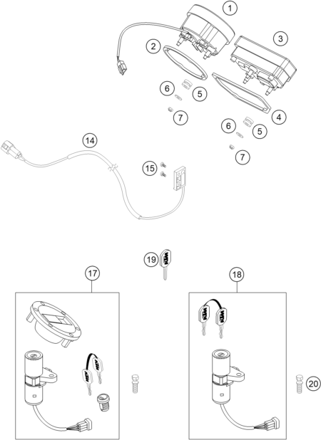 INSTRUMENTOS  SISTEMA DE BLOQUEO PARA 990 SUPERDUKE BLACK 2005 EU