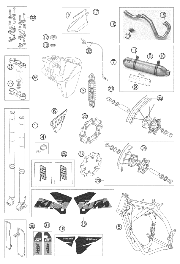 PIEZAS NUEVAS PARA 540 SXS RACING 2005 EU