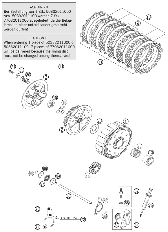 EMBRAGUE PARA 200 EXC 2006 EU