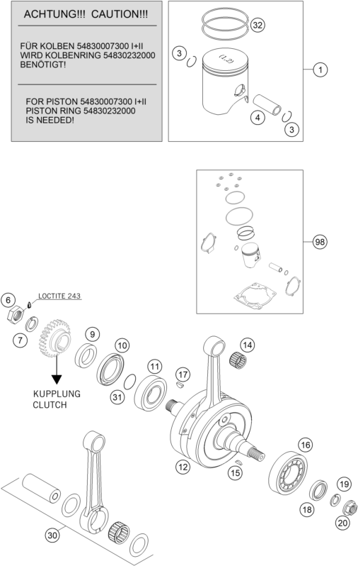 CIGUENAL PISTON PARA 250 SX 2009 EU