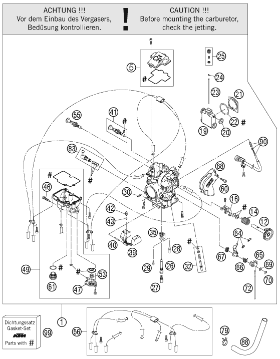 CARBURADOR PARA 525 SX 2006 EU