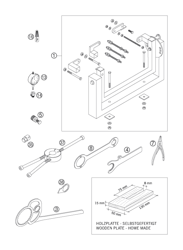 HERRAMIENTAS ESPECIALES MOTOR PARA 125 SX 2007 EU