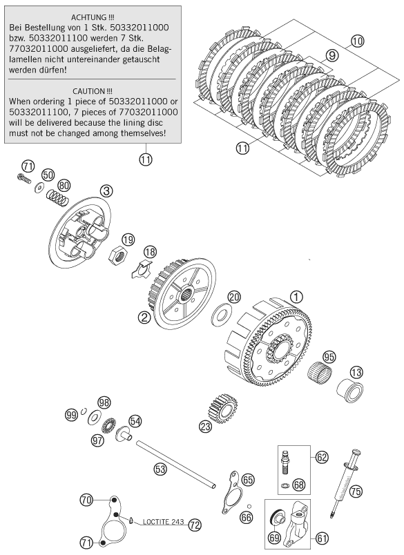 EMBRAGUE PARA 200 EXC 2007 EU