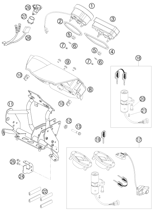 INSTRUMENTOS  SISTEMA DE BLOQUEO PARA 990 ADVENTURE BLACK ABS 07 EU