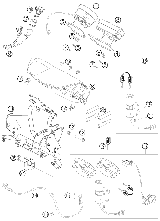 INSTRUMENTOS  SISTEMA DE BLOQUEO PARA 990 ADVENTURE S 2007 EU