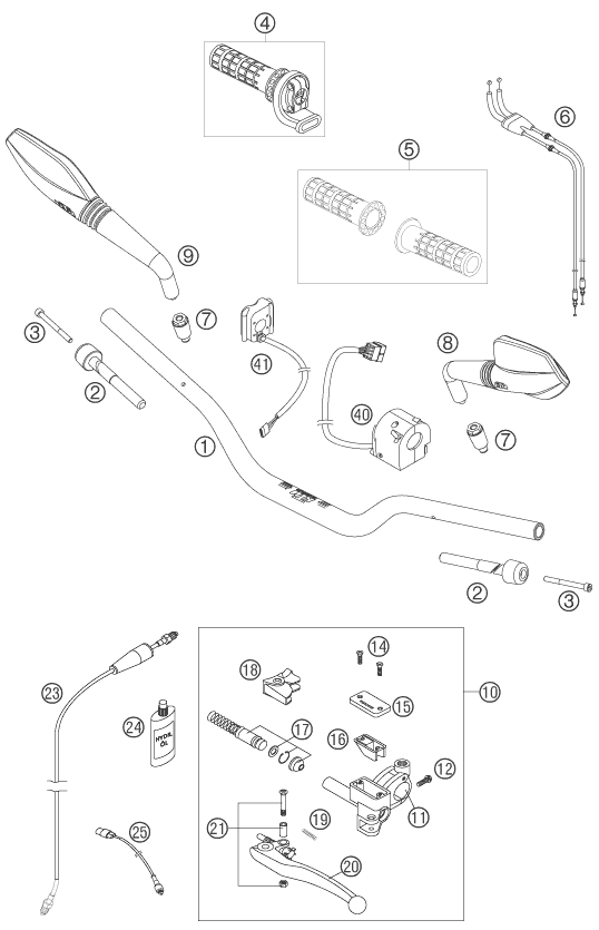 MANILLAR MARCO PARA 690 SUPERMOTO BLACK 2007 EU
