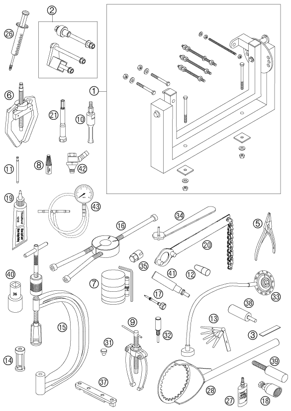 HERRAMIENTAS ESPECIALES MOTOR PARA 505 SX F PRESERIES 2007 EU