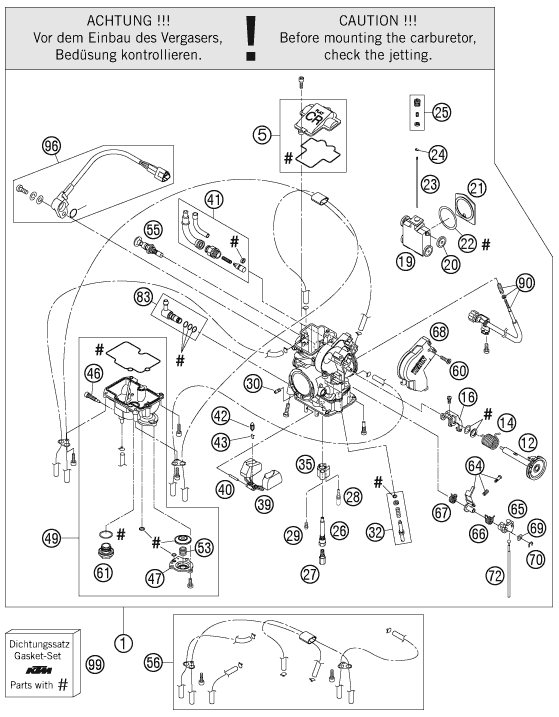 CARBURADOR PARA 505 SX F PRESERIES 2007 EU