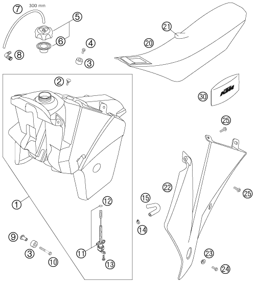TANQUE ASIENTO PARA 400 EXC FACTORY RACING EU
