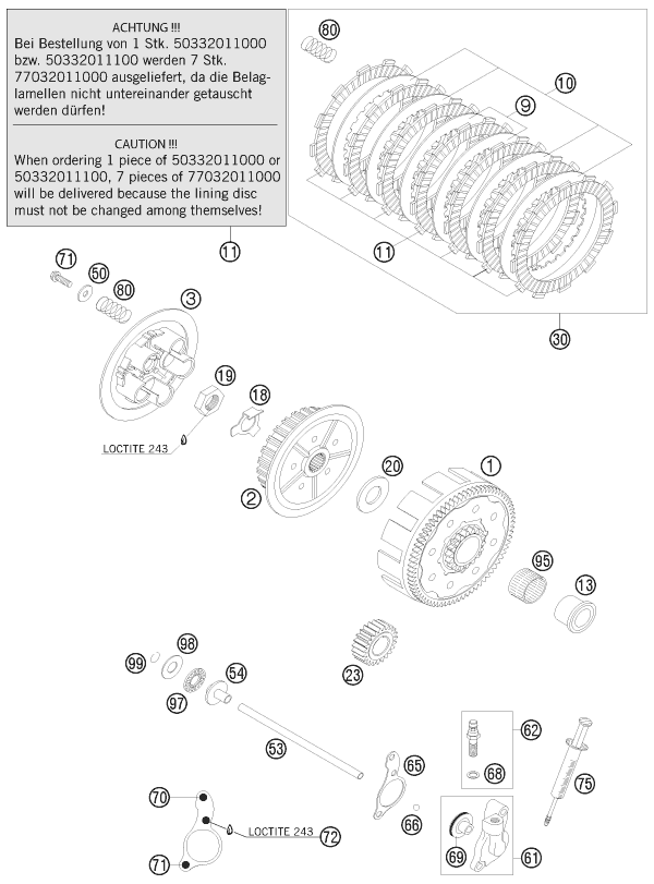 EMBRAGUE PARA 125 EXC 2009 EU