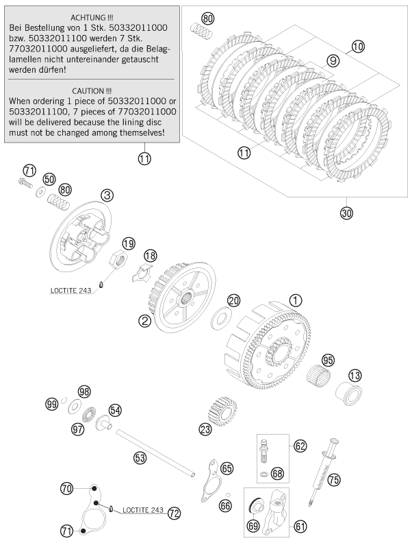EMBRAGUE PARA 200 EXC 2008 EU