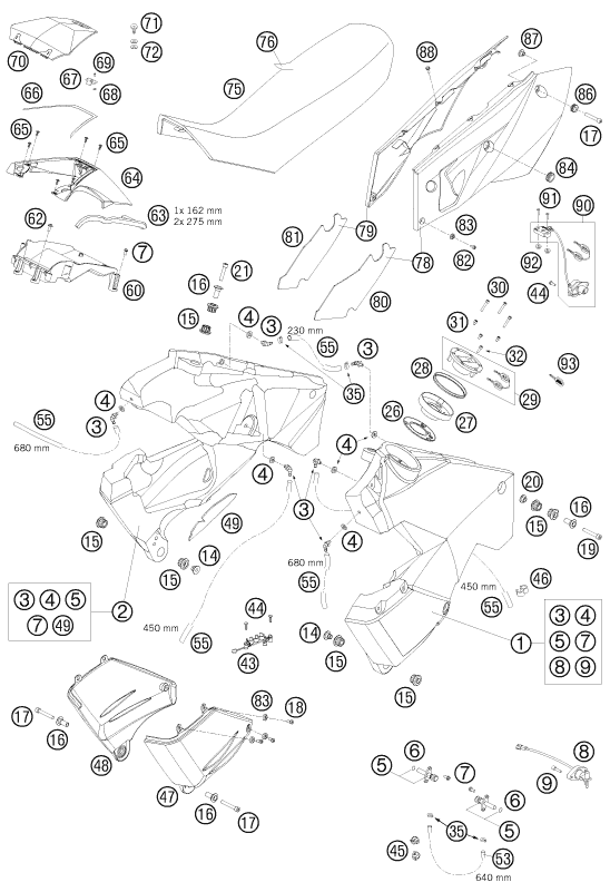 TANQUE ASIENTO PARA 990 ADVENTURE ORANGE ABS 2008 EU